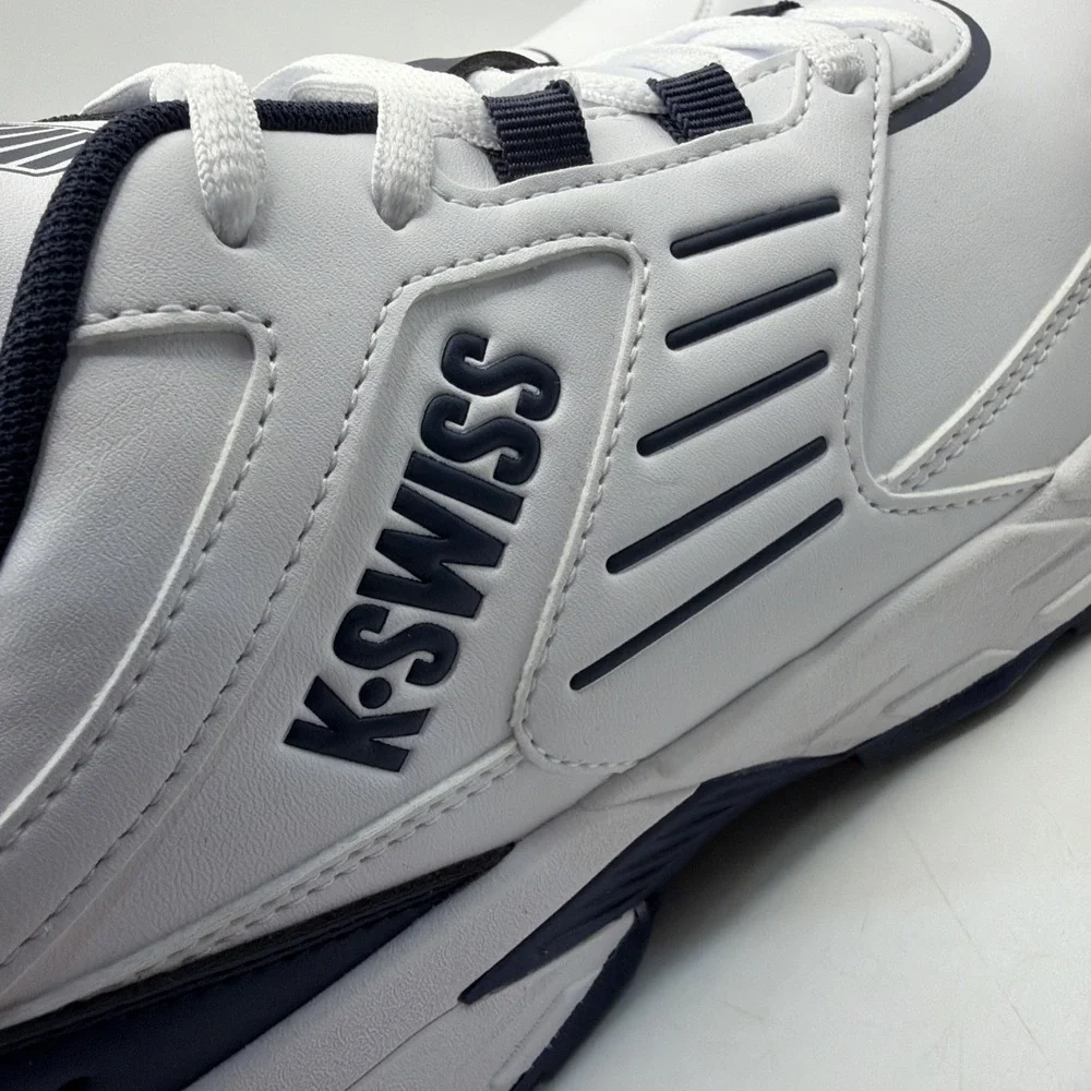 K-Swiss Men's Retro Sneaker White Synthetic Leather Lightweight size 10 New